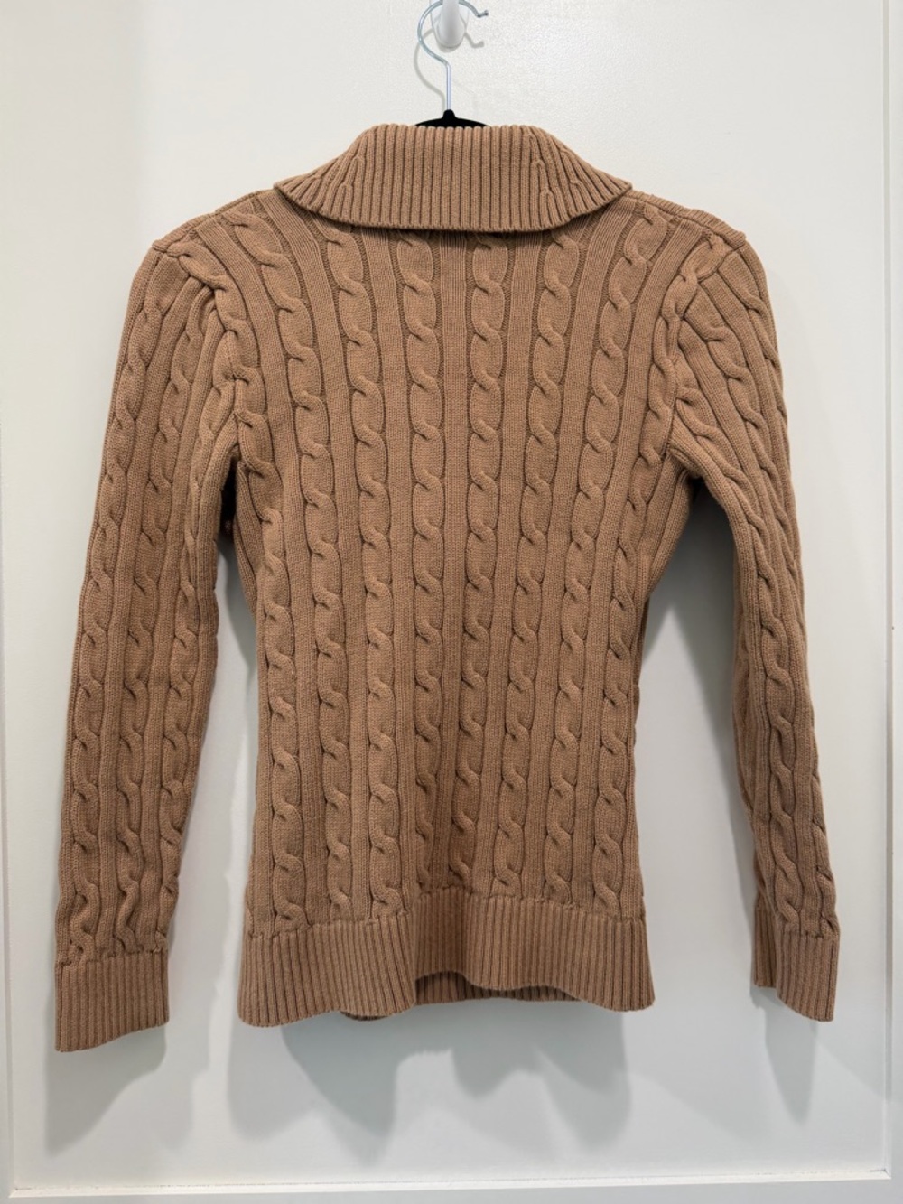 Lauren Ralph Lauren Buckled Cotton Sweater M Camel - Picture 5 of 9
